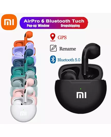 Original XIAOMI Air Pro 6 Earphone TWS 9D HIFI Headset Bluetooth Music Earbuds For IPhone Android