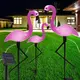 3PCS Flamingo Solar Light Waterproof LED Pink Flamingo Stake Light Landscape Ground Lamp for Outdoor Pathway