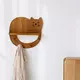 Solid Wood Storage Shelves Hooks Cute Cat Multifunctional Shelves Home Wall Hanging Kitchen Storage Accessories Home