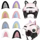 2pcs set Motorcycle Helmet Cat Ears Cute Electric Car Motocross Stickers Driving Styling Universal Helmet Decoration