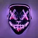 Wireless Scary Glowing Mask LED Luminous Purge Mask Halloween Horror Neon Light Up Cosplay Party Mask